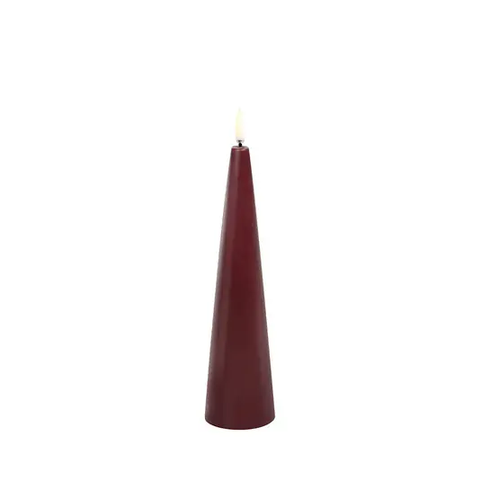 Abverkauf Kegel-Kerze LED 5,8x21,5 cm Wine Rot/Smooth - Uyuni Lighting