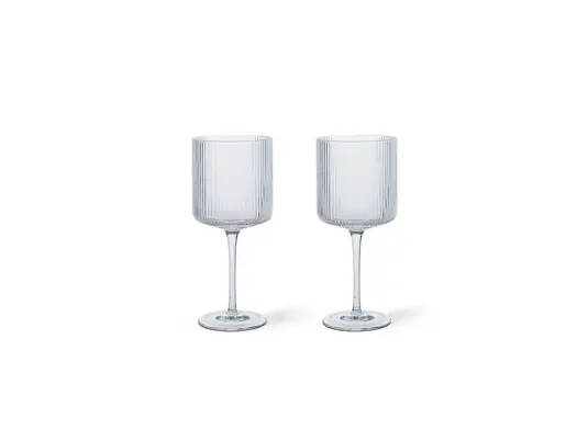 Ripple Rot Wine Glasses Set of 2 Clear - Ferm Living Highlight