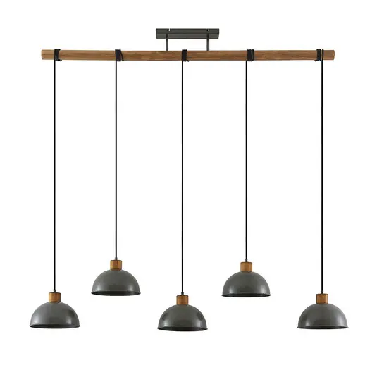 Durbis 5 Pendelleuchte Dark Grey/Wood - Lindby Preis Gesenkt