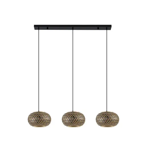 Nerys 3 Pendelleuchte Black/Wood - Lindby Direktkauf