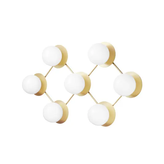Sonderaktion Liila 7 Wandlampe, 7-flammig, warmweiß, gold/opal - Nuura
