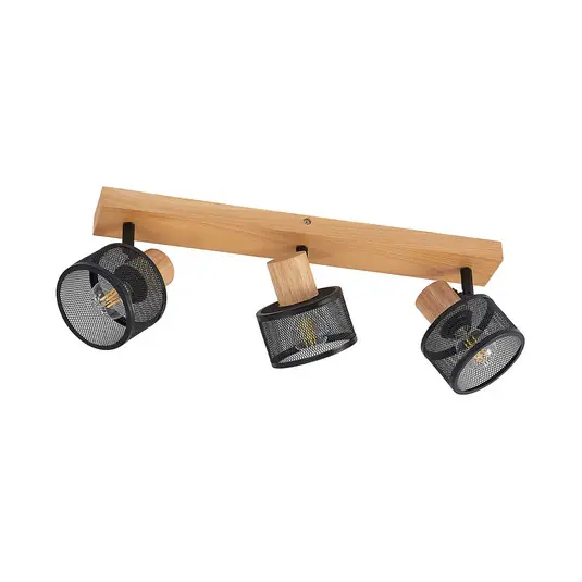 Echt Evinora 3 Deckenleuchte Black/Wood - Lindby