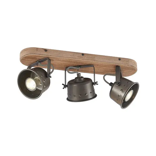 Wochenendangebot Rubinjo 3 Deckenleuchte Wood/Black - Lindby