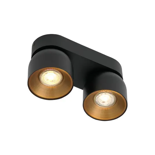 Solange Der Vorrat Reicht Pitcher Downlight, schwarz/messing, 2-flg., Metall - Nordlux