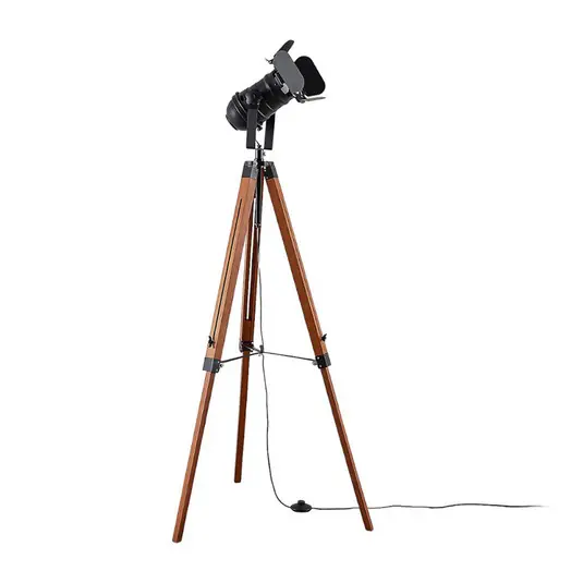 Neue Ware Hilma Stehleuchte Wood/Black - Lindby