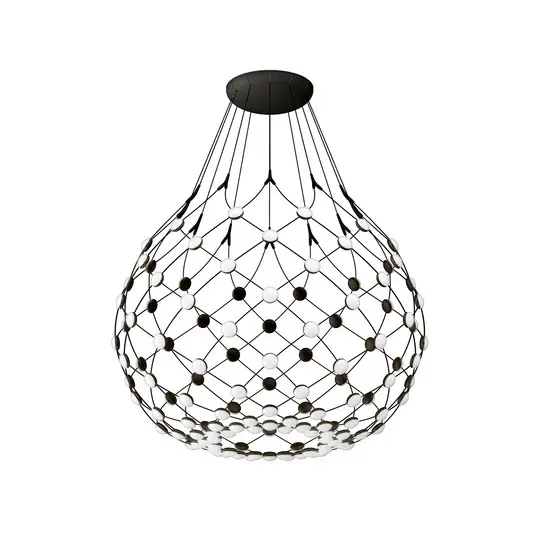 Nur Für Kurze Zeit Mesh Pendelleuchte Ø80xH60 Phase 2m Black - Luceplan