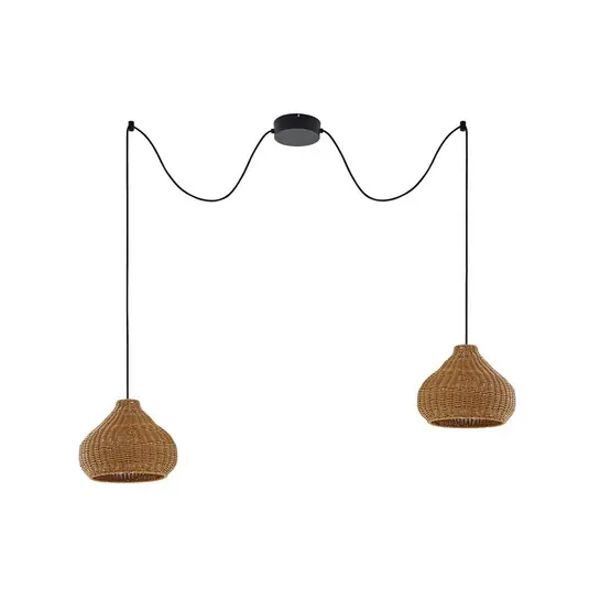 Angebot Taniola Außenhängelampe, 2-flg., beige, Rattan - Lucande