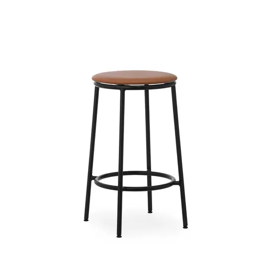 Top-Preis Circa Hocker 65 cm schwarz Stahl Leder - Normann Copenhagen