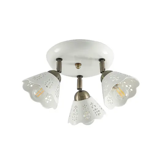 Neue Ware Lindby Deckenstrahler Efgenia, Ø 40 cm, 3-flg., Keramik, E14