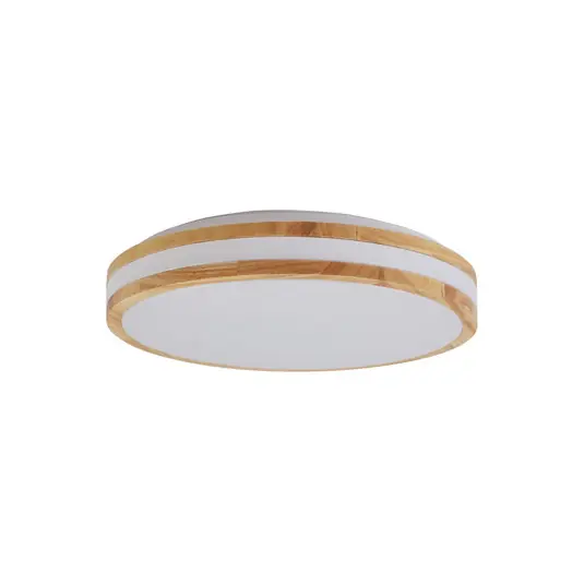 Lindby LED-Deckenlampe Emiva, Ø 39,5 cm, CCT, Holz Top-Preis