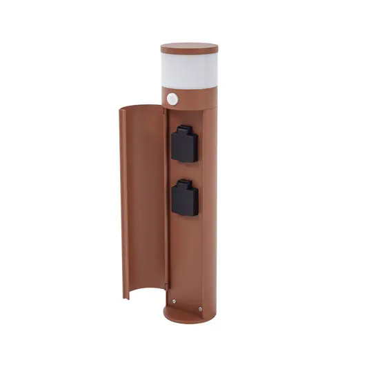 Corban Sockellampe, rost, Sensor, Steckdosen, IP44 - Lucande Angebot