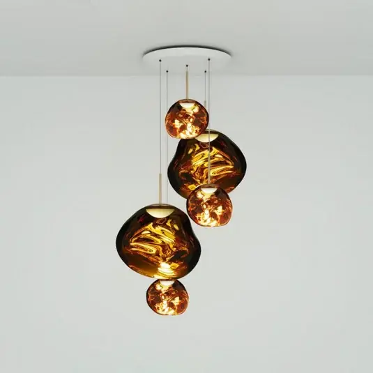 Melt Large Round Hängelampe, Ø 95 cm, gold - Tom Dixon Bestpreis