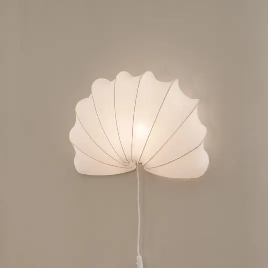 Neu Anna Wandleuchte, Baumwolle, weiß, Ø 53,5 cm - Watt & Veke