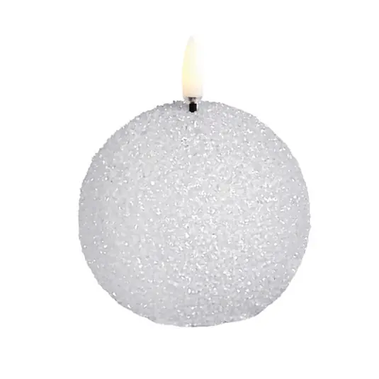 Billig ROUND LED-Kerze, weiß, Ø 7 cm, Glitter - Uyuni Lighting