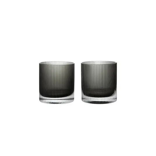 Ripple Tumbler-Glas, grau, 2er-Set - ferm LIVING Neuheit
