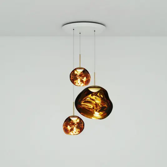 Melt Trio Round Hängelampe, Ø 81 cm, gold - Tom Dixon Sichere Zahlung