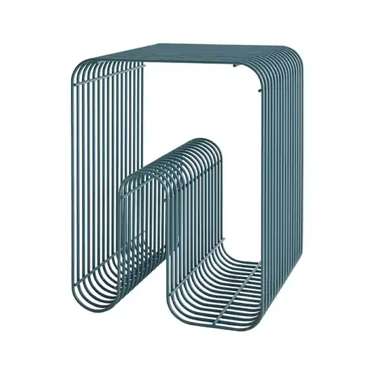 Super-Preis Hocker Curva, staubblau, Stahl, 32 cm lang - AYTM