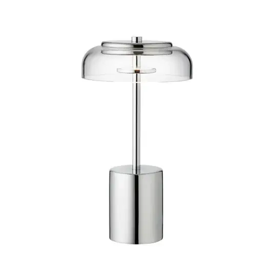 Blossi LED-Akku-Tischleuchte Höhe 26 cm chrom/klar - Nuura Heißes Angebot