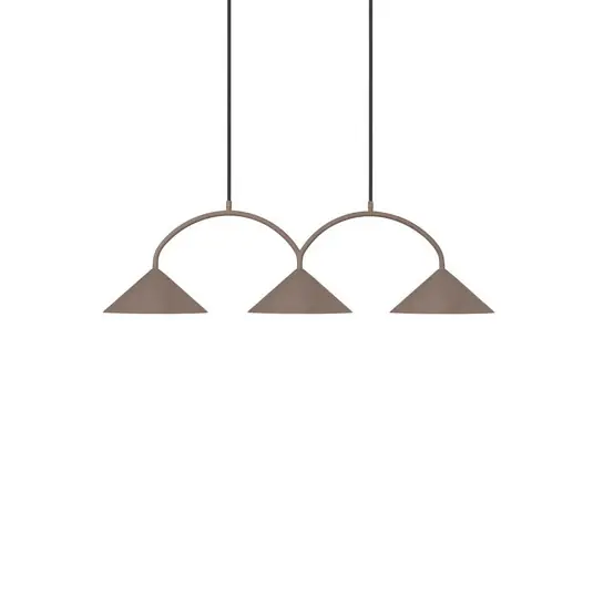 CURVE Hängelampe, Länge 95 cm, braun, 3-flg. - Globen Lighting Markenprodukt