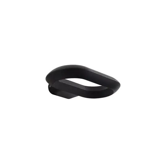 Schnäppchen LOOP LED-Außenwandleuchte, IP44, 25 cm, schwarz, Metall - Lucande