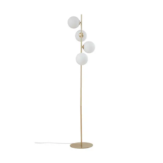 Top-Angebot Isandro Stehlampe, opal/gold, 4-flg., Glas/Metall - Lucande