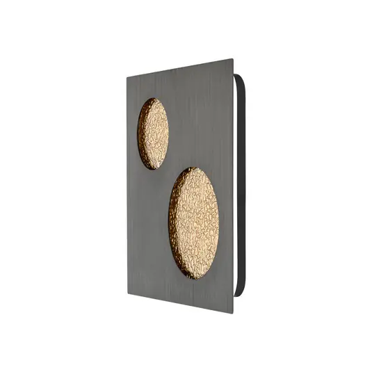 Delin LED-Wandlampe grau/gold 55 x 55 cm step-dim - Lucande Wochenendangebot