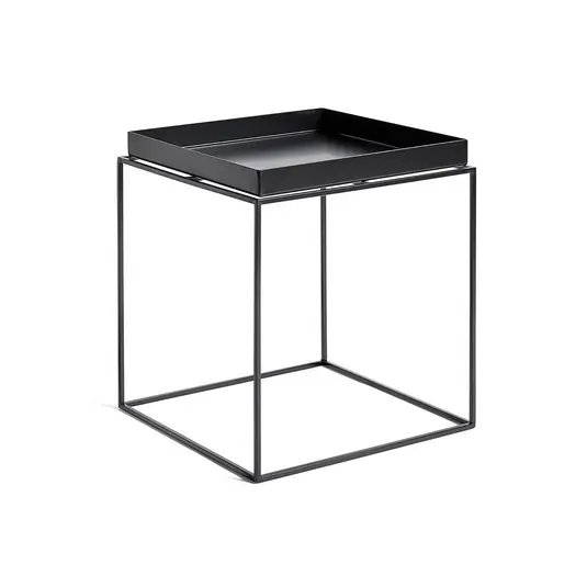 Must-Have Tray Beistelltisch, schwarz, Stahl, 40 x 40 cm - HAY