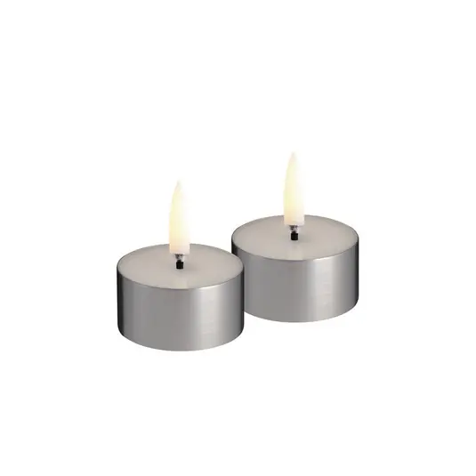 Online Kaufen MELTED LED-Teelicht 2er, silber, Ø 4,1 cm - Uyuni Lighting