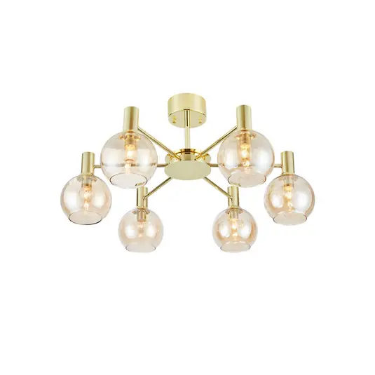 Markenprodukt Ambra Deckenleuchte, messing/amber, Glas, Ø 75 cm - Markslöjd
