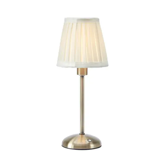 Günstig Anno Tischleuchte, messing/weiß, Höhe 35 cm, E14, mit Ladestation - Markslöjd