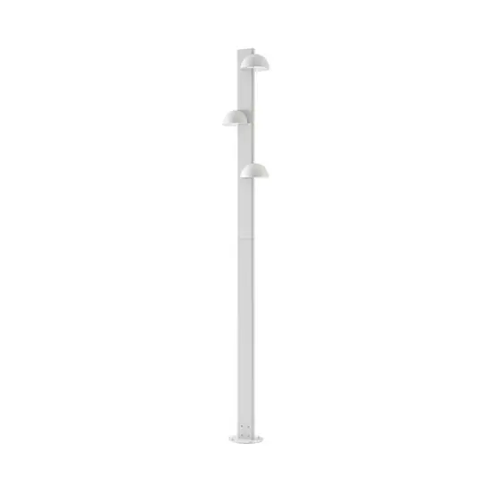 Velira LED-Außenleuchte, dreiflammig, 220 cm, IP44, hellgrau, Metall - Lucande Finale Aktion