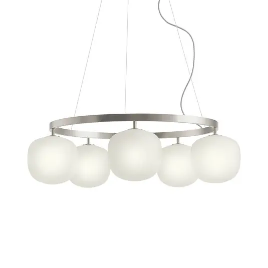 Sichere Zahlung Chandelier Hängeleuchte grau Glas Ø 80 cm G9 - Muuto