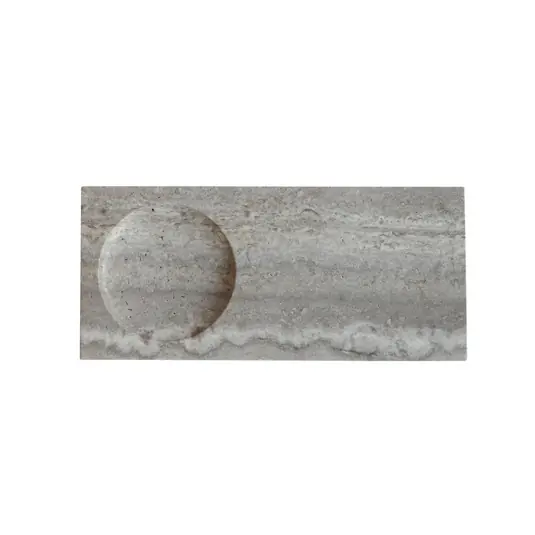 Super-Preis Oka Tablett, Travetin silbergrau 45 x 20 cm - 101 Copenhagen