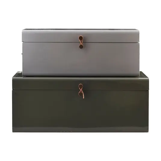 HDMetal Aufbewahrungsbox grün/grau Metall 2er - House Doctor Sale