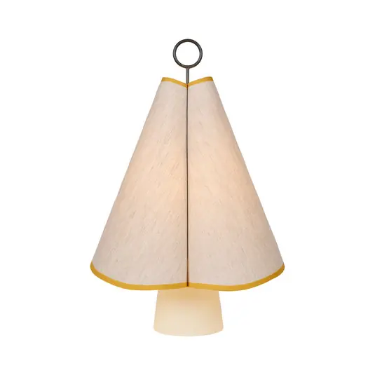 Hornbæk LED-Akku-Tischleuchte, beige/gelb, Canvas - GUBI Finale Aktion