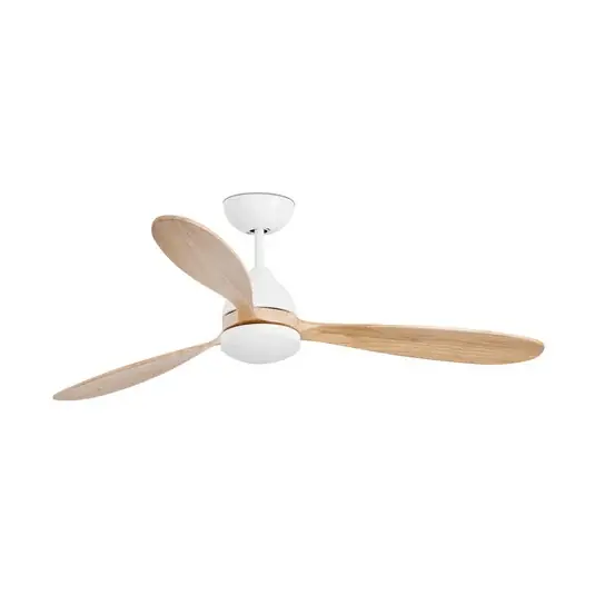 Direkt Vom Hersteller LED-Deckenventilator Poros, Ø 132cm, weiß/Holz hell - Faro