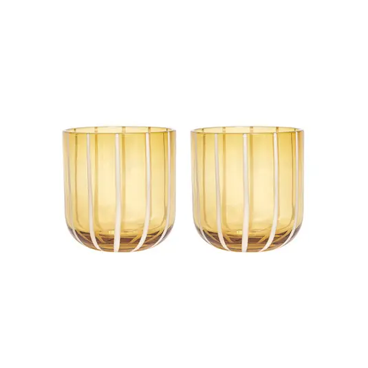 Heißes Angebot Mizu Glas, amber, Höhe 8 cm, 2er-Set - OYOY Living Design