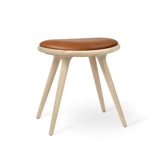 Stuhl, braun, Eiche matt/Leder, Höhe 47 cm - Mater Knallerangebot