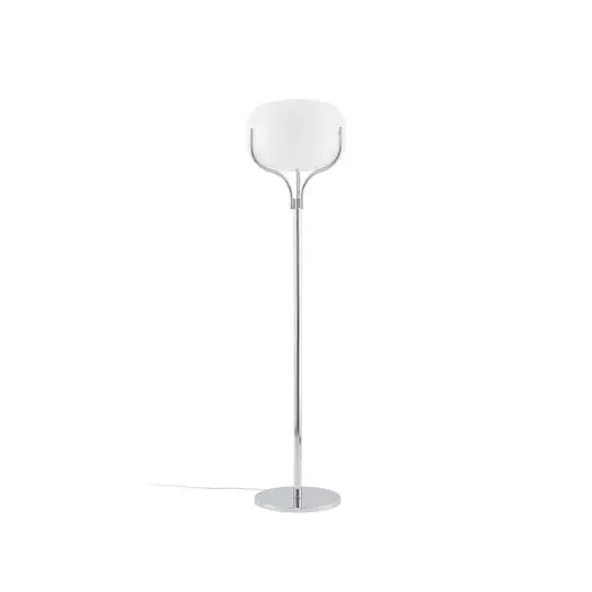 Christo Stehleuchte, Höhe 160 cm, chrom/weiß, Glas - Lucande Markenprodukt
