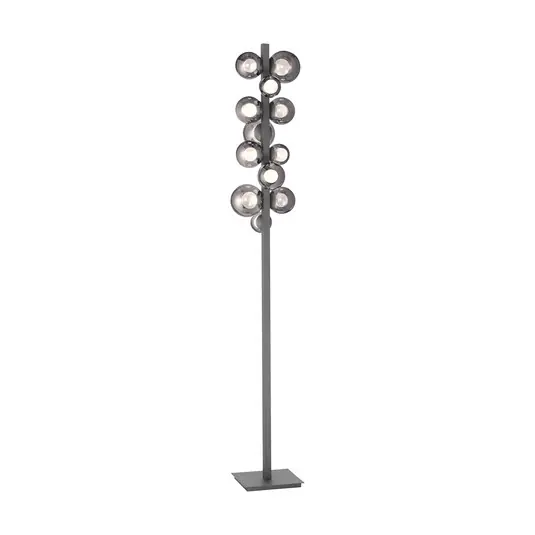 Sichere Zahlung Popup LED-Stehlampe, grau Alu/Glas Dimmer 12-flg. - PURE