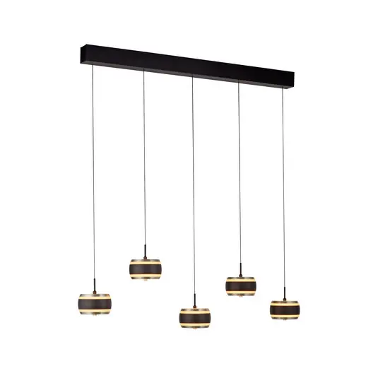Falling Rings LED-Hängelampe schwarz 101 cm 5-fl. - PURE Markenprodukt