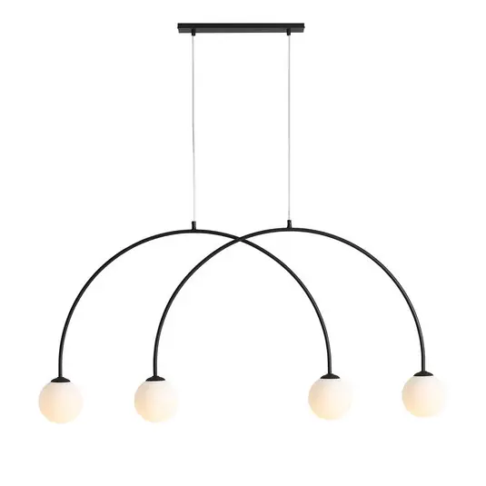 Alison Hängelampe schwarz/weiß 4fl Bogen 129cm - ALDEX Günstig