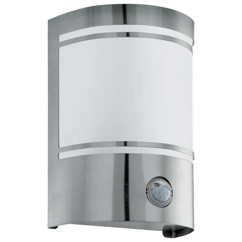 Top-Seller Silberne moderne Außen Wandleuchte mit Bewegungsmelder Glas, Aartje, IP44