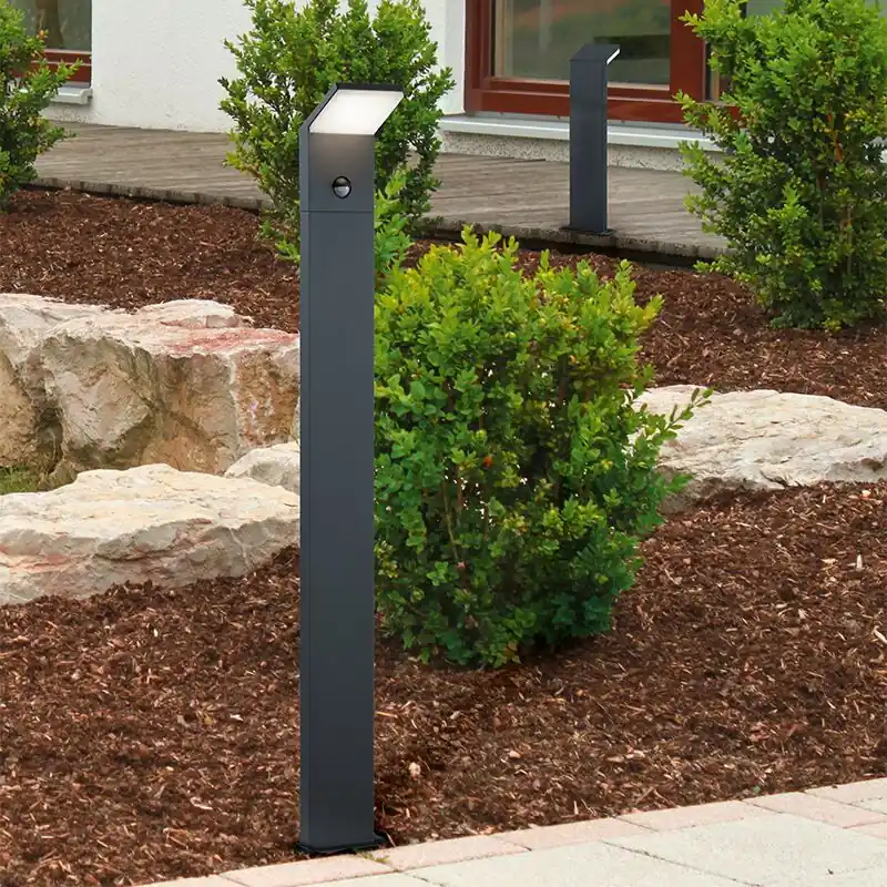 Anthrazit Wegeleuchte mit Bewegungsmelder Modern, Solana, 9W, 3000K LED, IP54 Schneller Versand