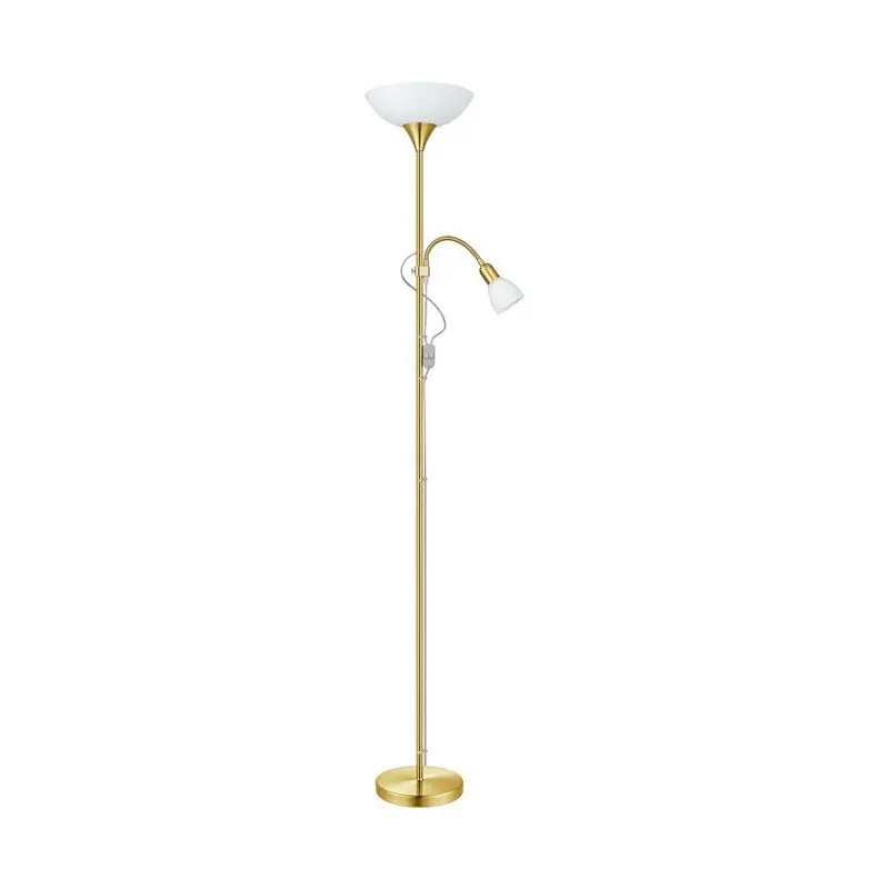 Goldene Leselampe Stehlampe Kunststoff, Burgo, mit Schalter Schneller Versand