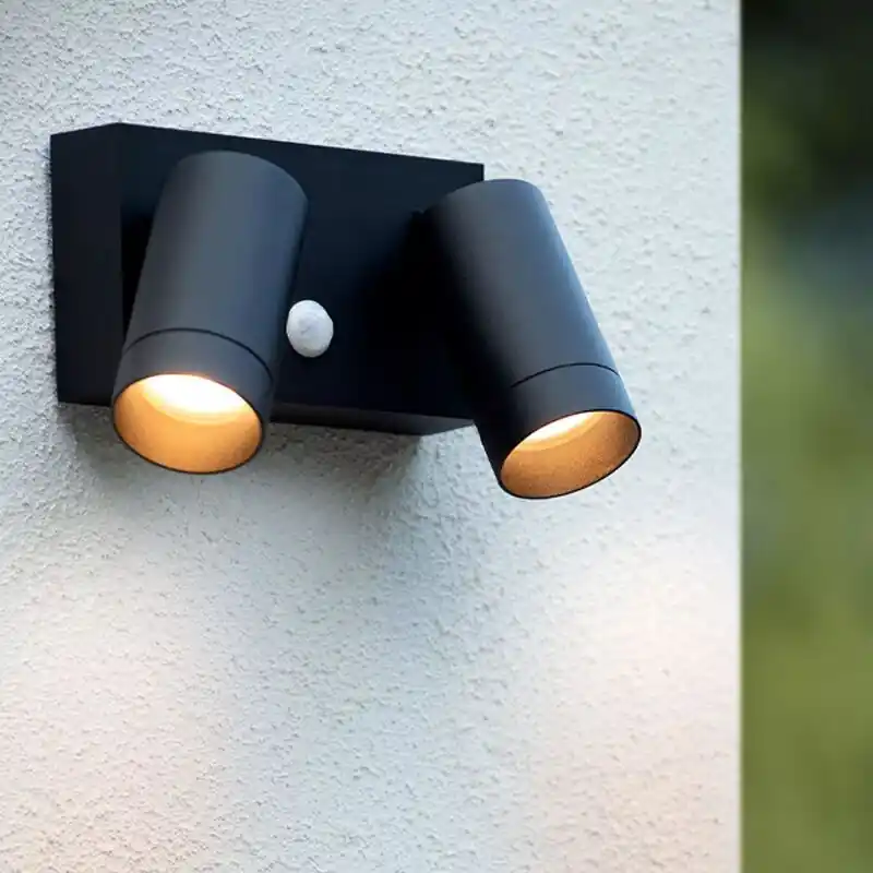 Schwarze Außen Wandleuchte mit Bewegungsmelder Modern, Taylor, IP54 Online Kaufen