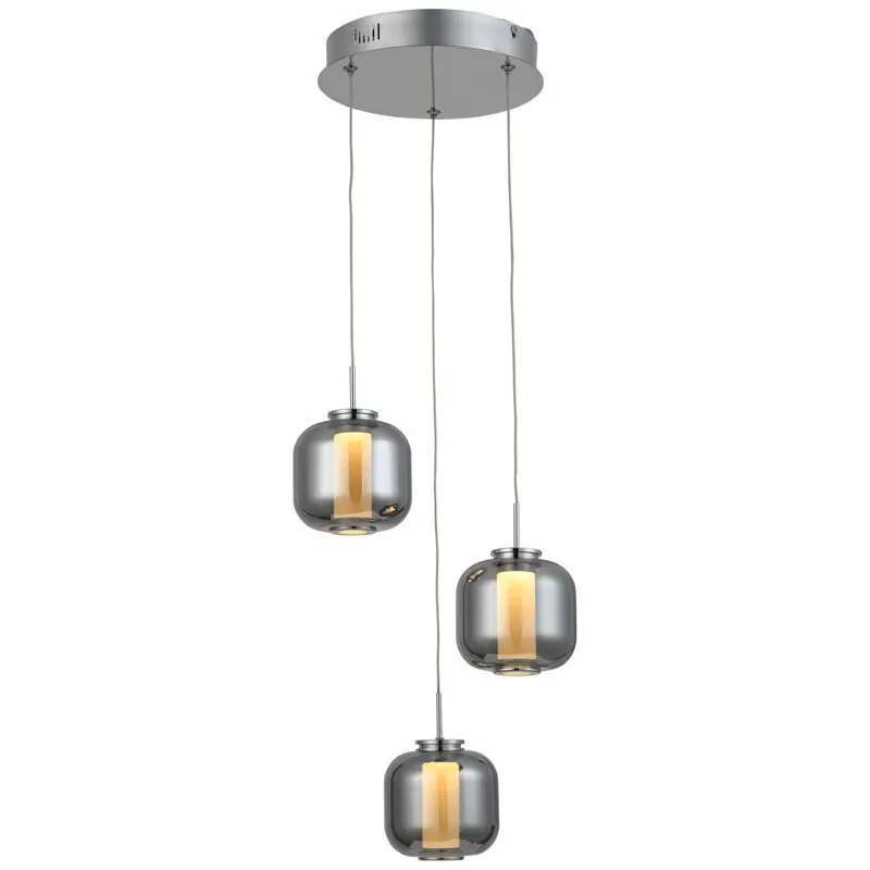 Preisreduziert Design Pendelleuchte Chrom, Emmely, 17W, 3000K LED