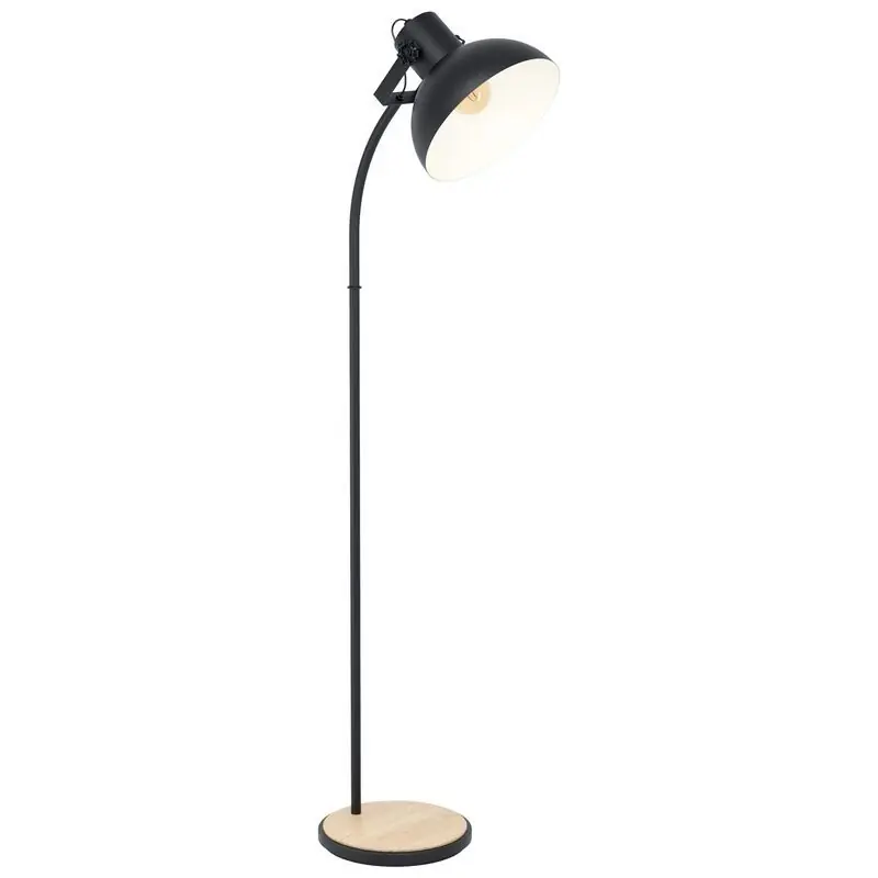 Abverkauf Holz Stehlampe Braun, Elmira, mit Schalter