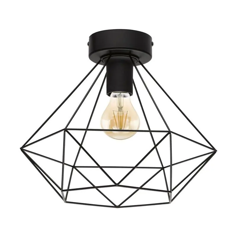 Markenware Schwarze industrielle Deckenlampe Stahl, Costel