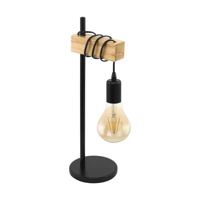 Holz Tischleuchte Braun, Anton, mit Schalter Sale